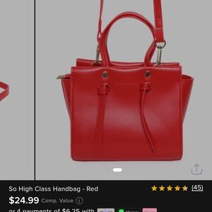 Fashion Nova Red Satchel Bag with Structured Design